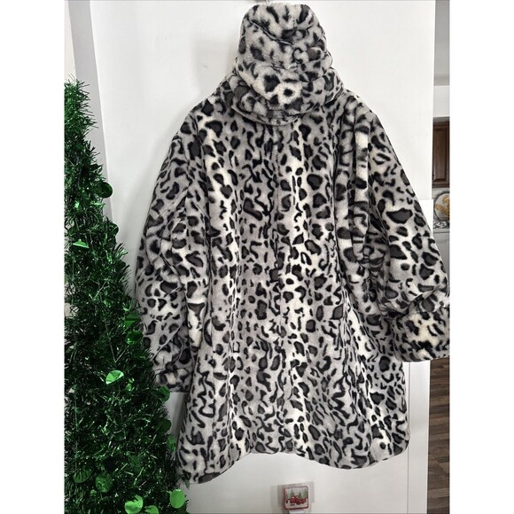 ?Vintage Dennis Basso Women's Plus Faux Fur Tiger Chinchilla Reversible Coat 3X - Picture 5 of 10